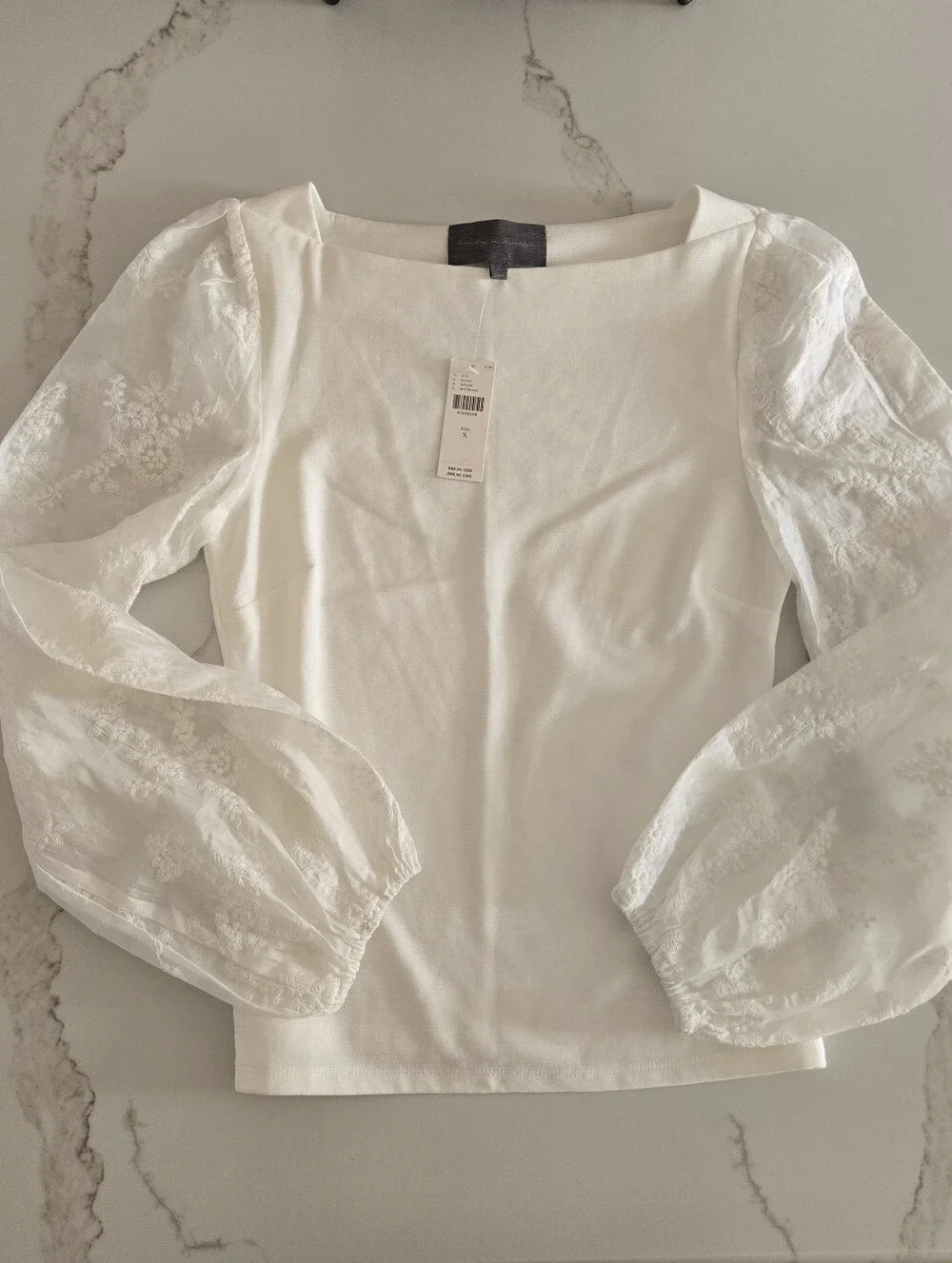 NWT Sunday in Brooklyn Lace-Sleeve Blouse